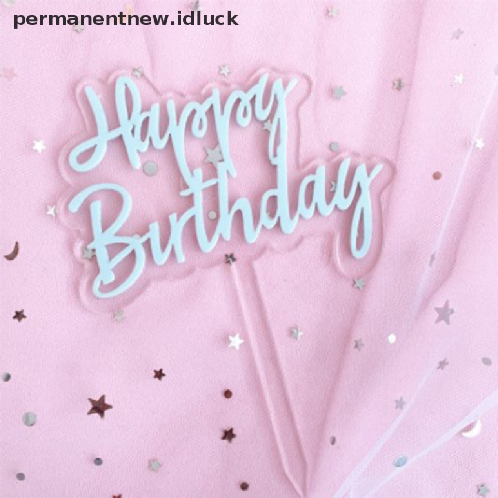 Topper Kue Ulang Tahun Warna-Warni Bahan Akrilik Untuk Perlengkapan Pesta