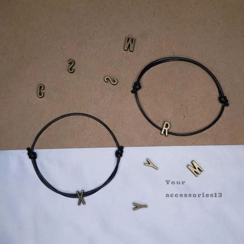 Gelang huruf bronze inisial nama N-Z