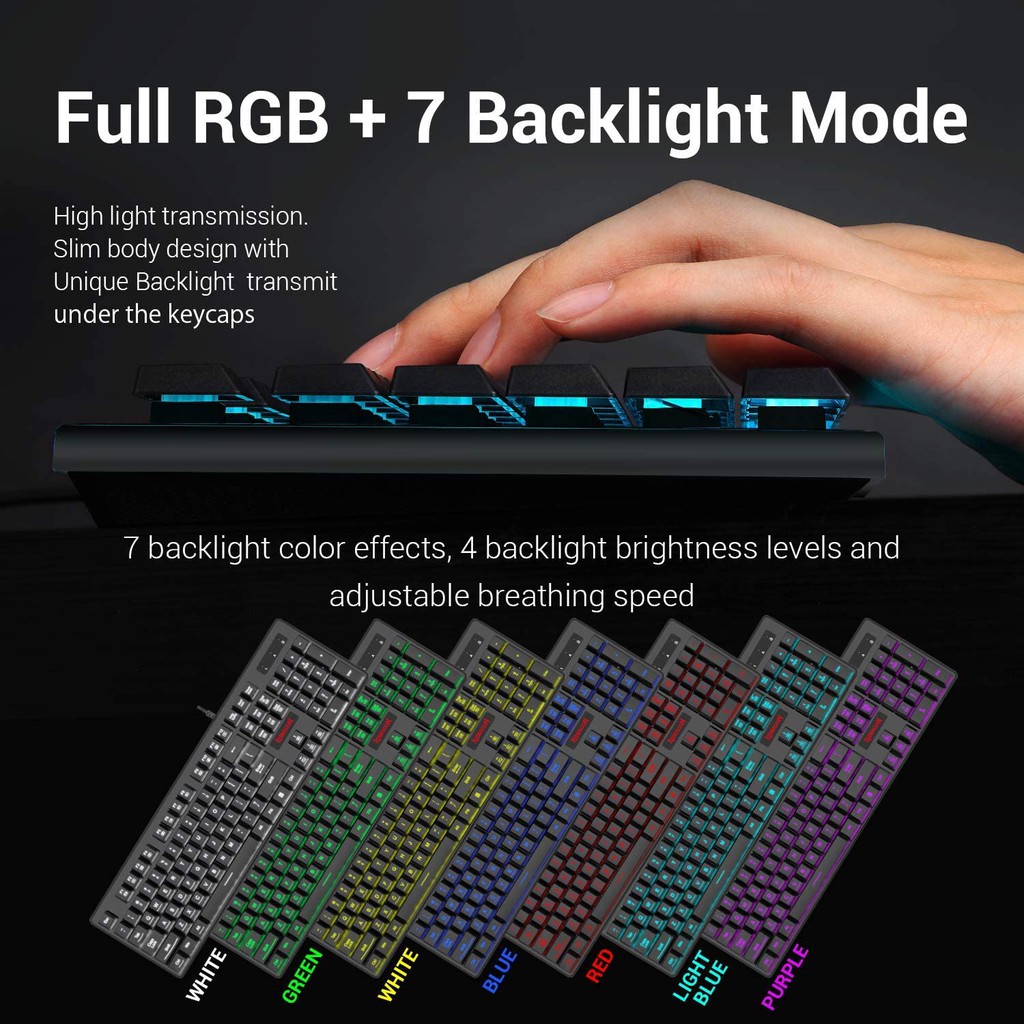 Keyboard Mousepad Mouse Redragon wired Gaming rgb 3in1 Combo S107