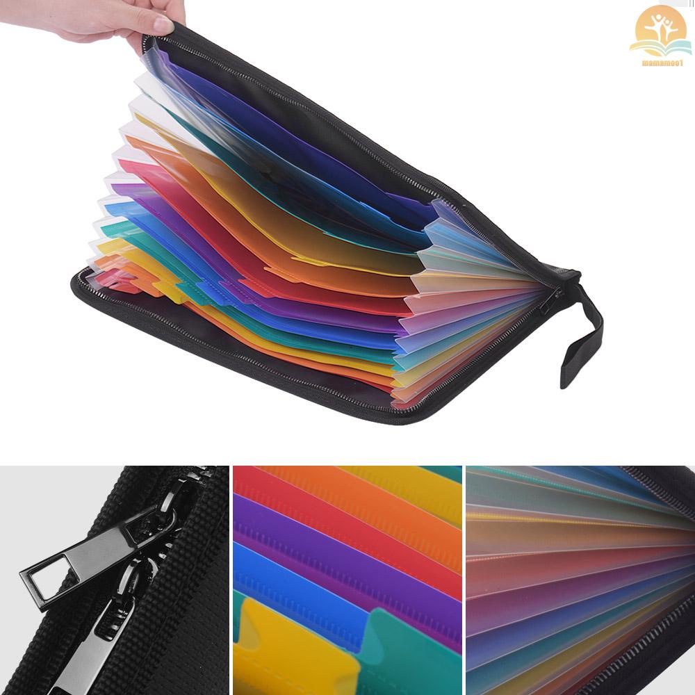 Fireproof Waterproof Safe Document Bags A4 Size Expandable File Folder Double Zippers 12 Pockets Accordian File Organizer for Cash Passport Photos Jewelry Legal Document Files Office Supplies