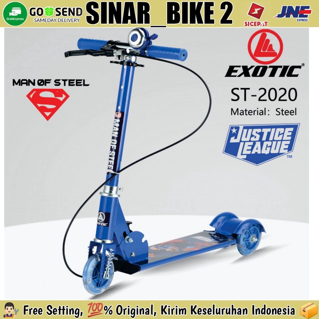 Skuter Scooter Anak EXOTIC ST 2020 Karakter Justice League Rem Tangan