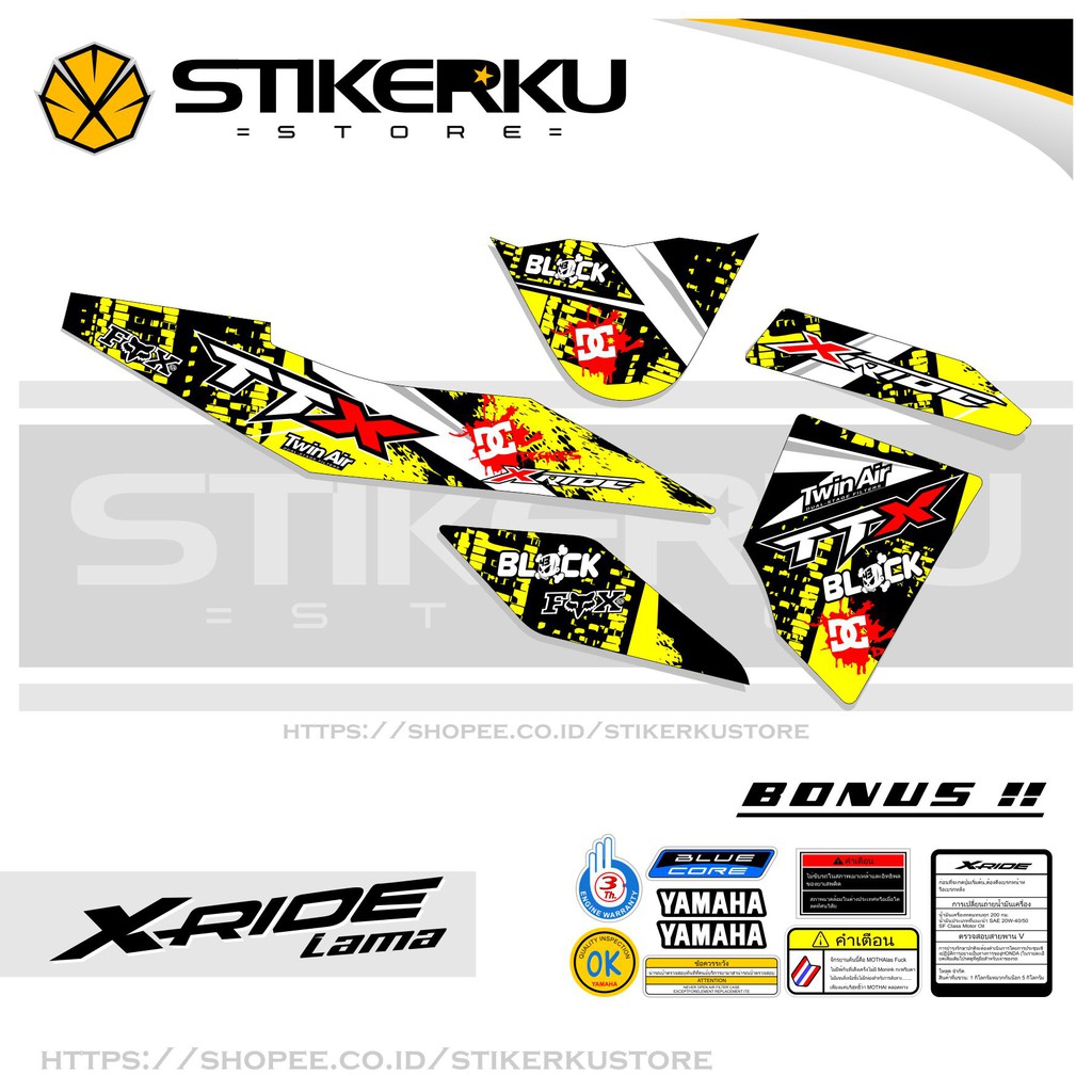 STRIPING XRIDE OLD / X RIDE 115 LAMA VARIASI STICKER /STIKER SKOTLET GRUNGE TTX / PREMIUM
