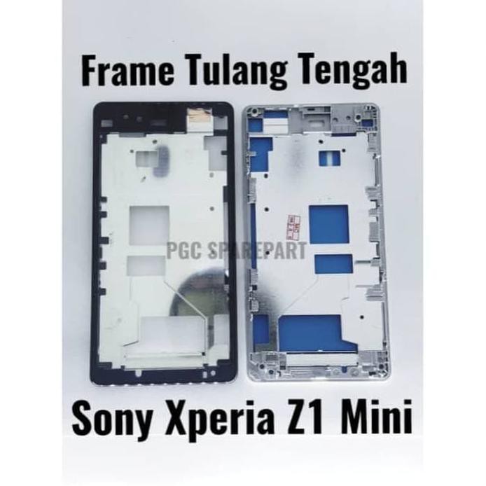 Ori Frame Bezzel Sony Xperia Z1 Mini Bezel Tulang Tengah Lcd & Mesin - Putih F2B4