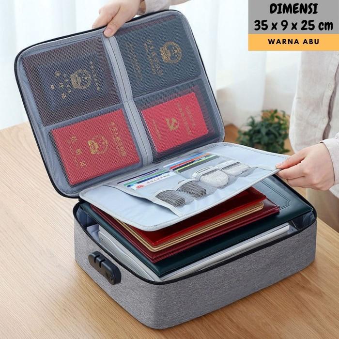 

Kiran | Tas Dokumen File Bag Travel File Organizer 3 Digit Lock Password Angka