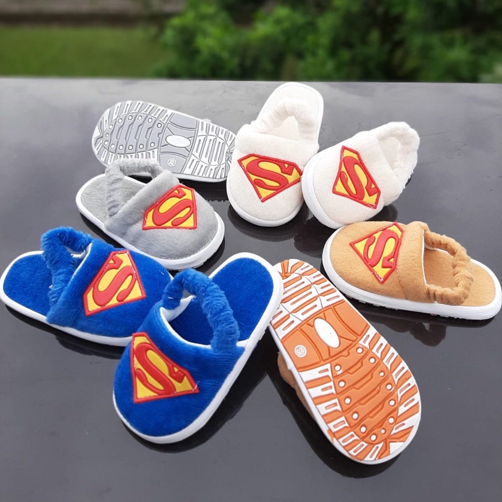 VINANDOZ STA02 Sepatu Sandal Anak Laki-laki Umur 1 2 3 tahun - Sandal Tali Anak Motif Batman - Anti slip