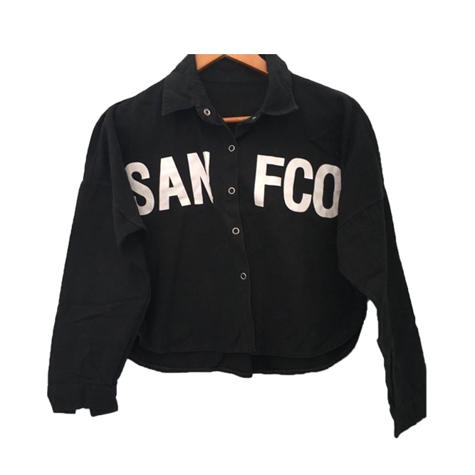 Sanfco Jaket Modis Kancing Depan Berkerah Aplikasi Bordir (Ukuran L) - Jaket Terbaru - Jaket Bomber - Jaket Wanita (COD)-6