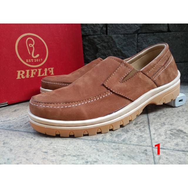 RIFLIF Sepatu Pria Casual Kulit Asli Murah