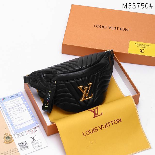 NEW ARRIVAL LOUIS VUITTON LV NEW WAVE BUMBAG PLATINUM WITH BOX M53750
