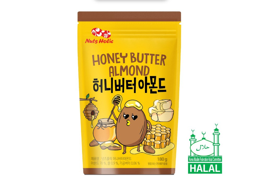 

Nuts Holic Honey Butter Almond 180g / Kacang Almond Rasa Madu & Mentega
