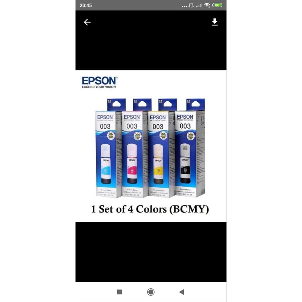 Order Langsung Tinta epson 003  L1110  L3100  L3101 L3110 L 3150 Berkualitas