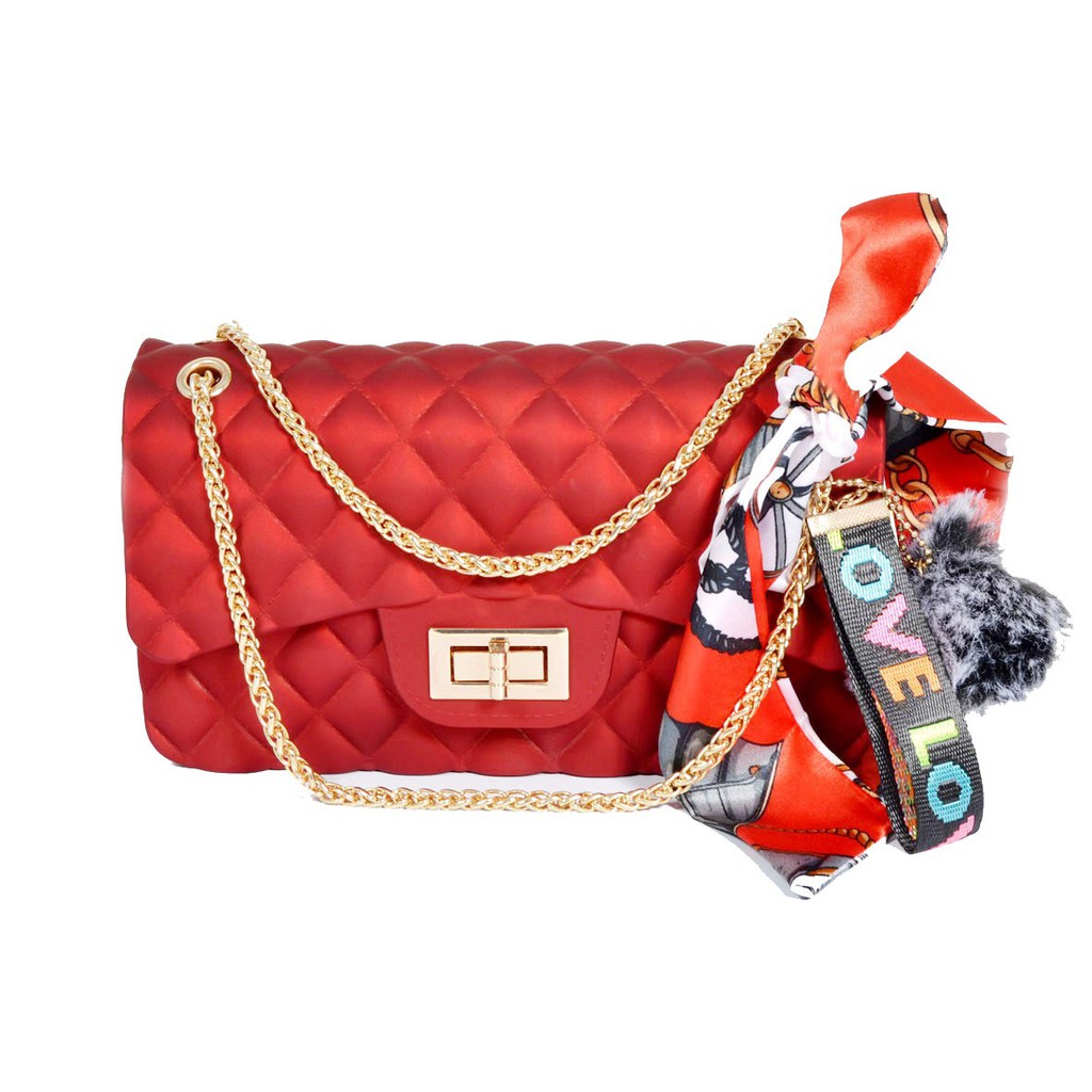 YBS PREMIUM!!! Tas jelly boxy matte termurah - tas jelly matte buble - free syal &amp; pongpong 9021