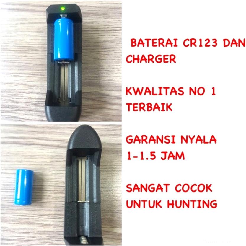 Charger Dan 2 Pcs Baterai Cr123