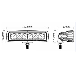 WorkLight Cree Led Bar Flood 6 Mata 18watt lampu tembak sorot mobil motor