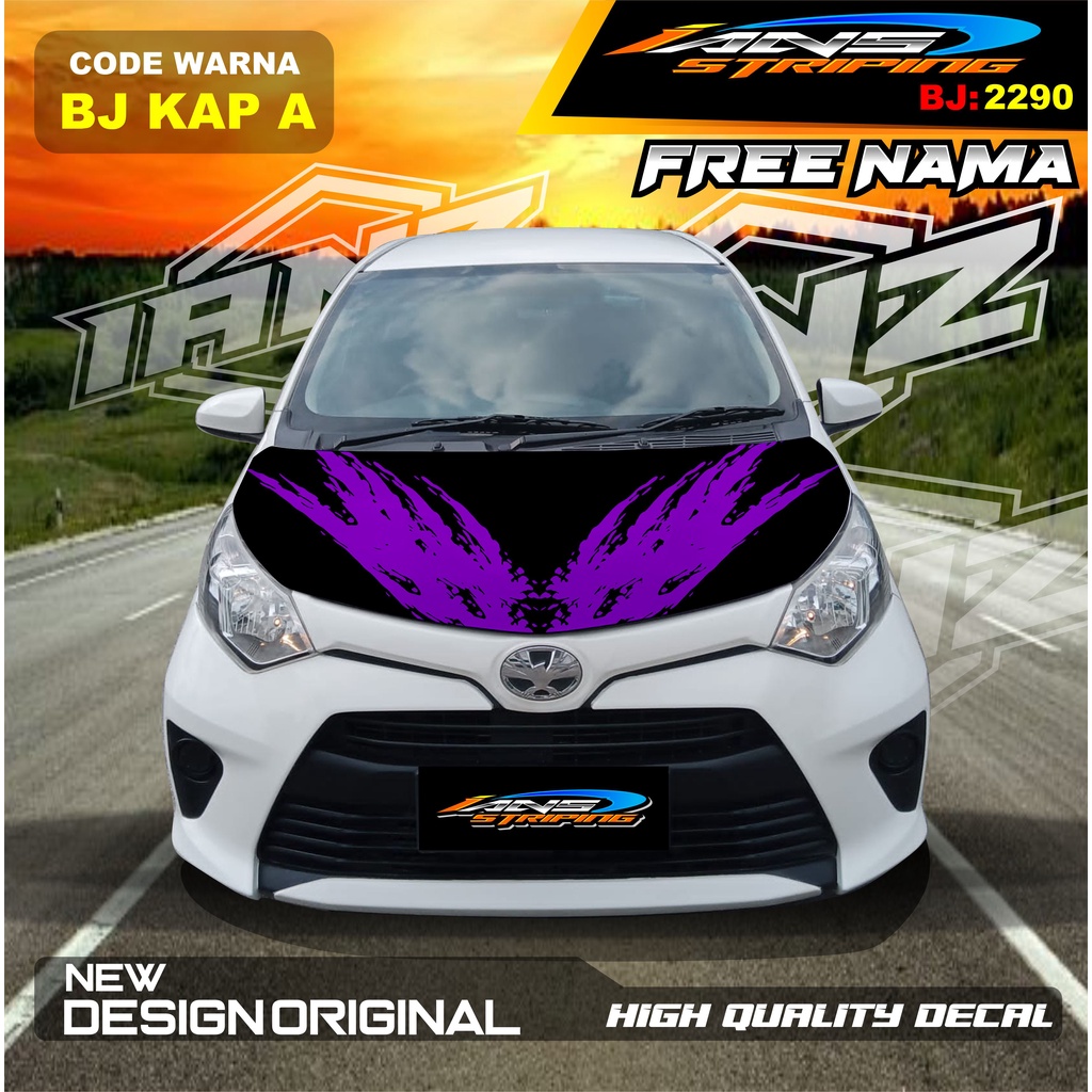 STIKER KAP DEPAN MOBIL AVANZA / VARIASI STIKER CUP DEPAN MOBIL XENIA / STIKER KAP CUP MOBILIO AGYA CALYA / STIKER MOBIL