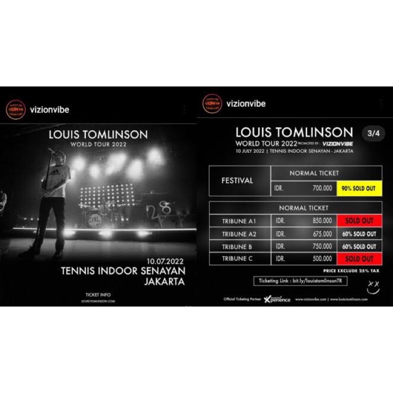 (SALE)Tiket Tribune A2 Louis Tomlinson Jakarta 2022