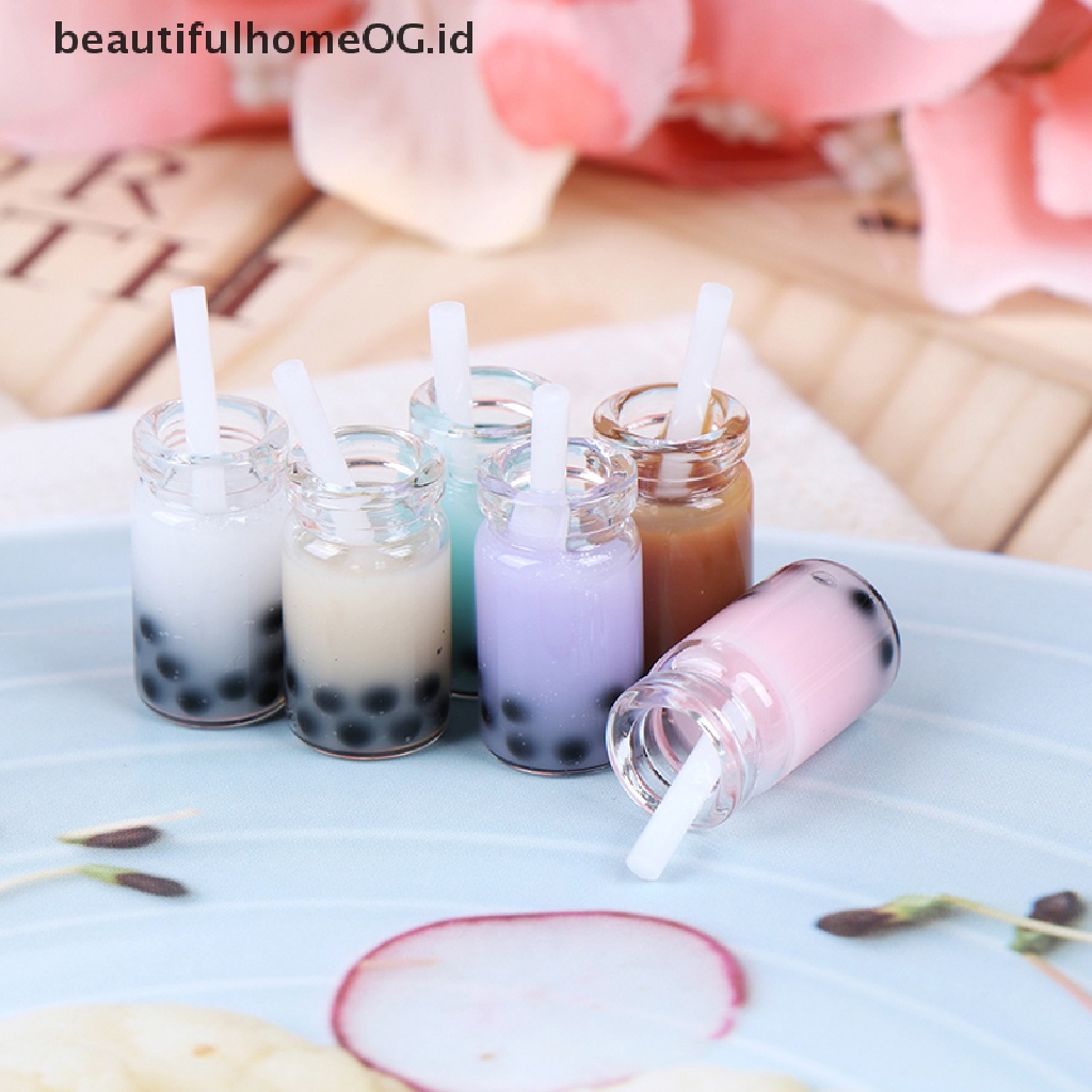 3pcs / Set Mainan Miniatur Gelas milk tea Skala 1: 12 Untuk Dekorasi Rumah Boneka