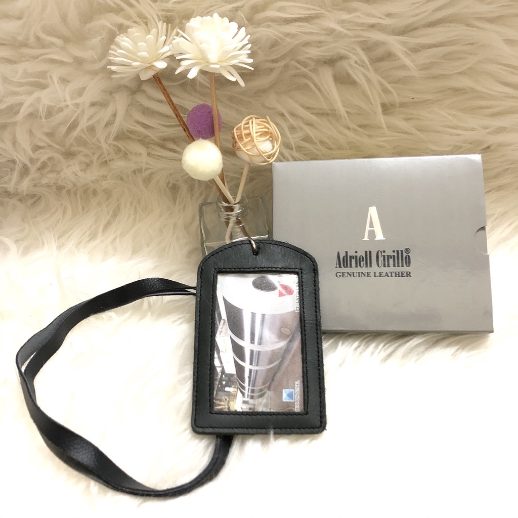 

Name Tag Id Card Kulit Lanyard Gantungan Tali Kartu Card Holder Adriell Cirillo genuine Leather