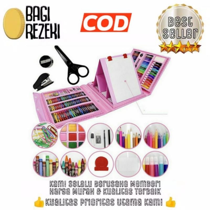 150 PCS Art Set Pensil Warna Crayon Full Set Alat Lukis Gulali Books Pencil Menggambar Warna Warni-5
