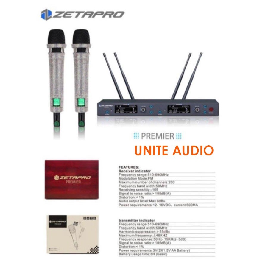 Mic Wireless 2 Channel Zetapro PREMIER Diamond Limited Edition