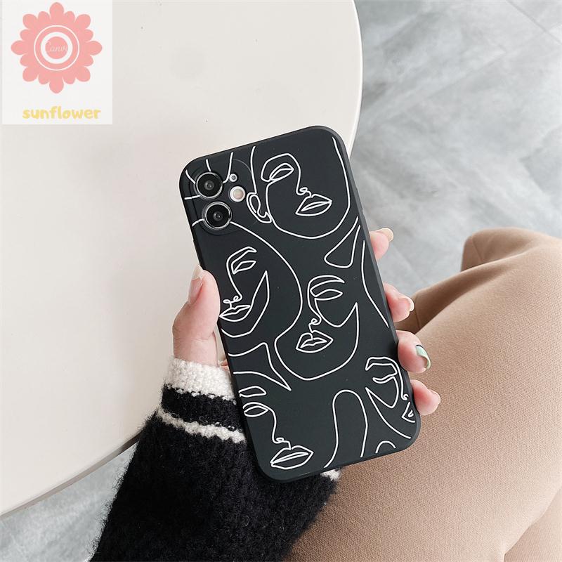 Soft Case TPU Motif Ilustrasi Wajah Untuk Samsung A13 A53 A03 A31 A21s A11 A51 A50 A71 A33 M11 A10s A20s A50s A30s M40s M10S A70 A20 A7 2018