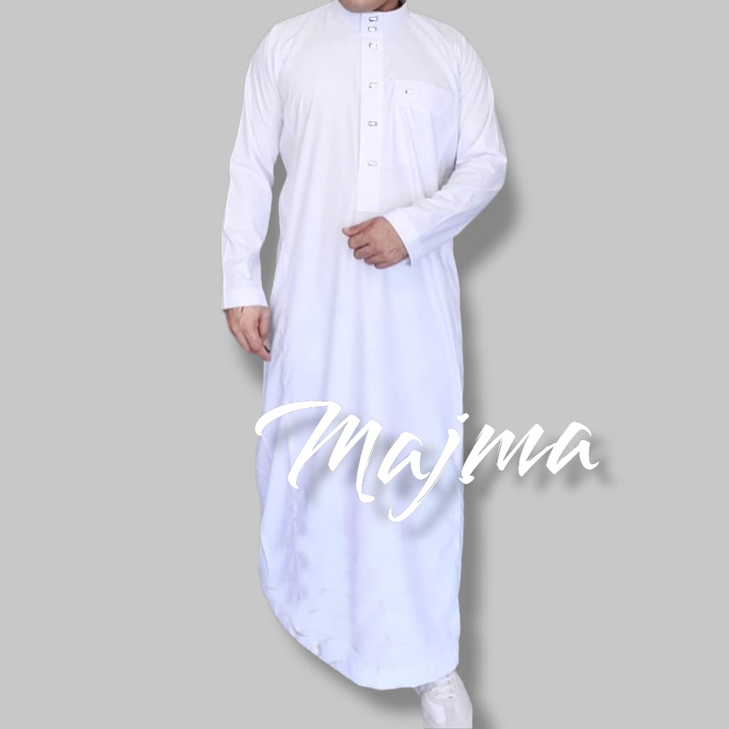 JUBAH PRIA MODEL ALHARAMAIN POLOS - GAMIS LAKI LAKI MODEL TERBARU BAHAN ADEM