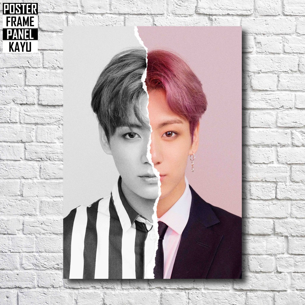 Poster BTS Jungkook Love Yourself Answer L Version Frame Kayu Solid A4 JNK123