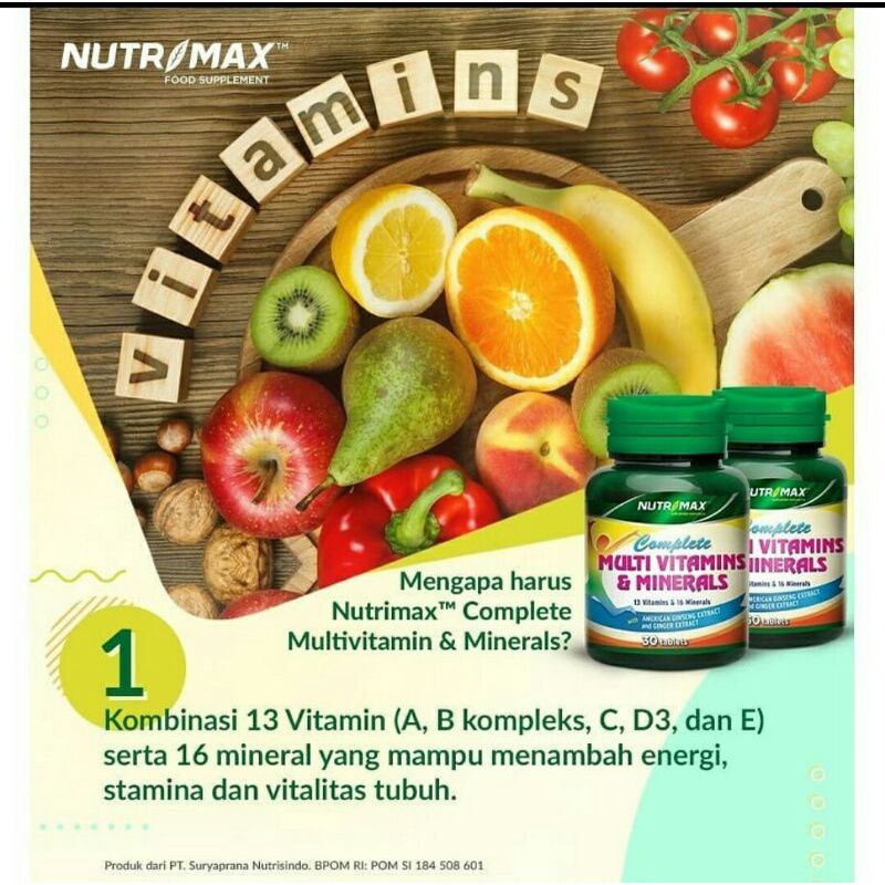 NUTRIMAX COMPLETE MULTIVITAMIN &amp;  MINERAL 60 CAPSUL  #original