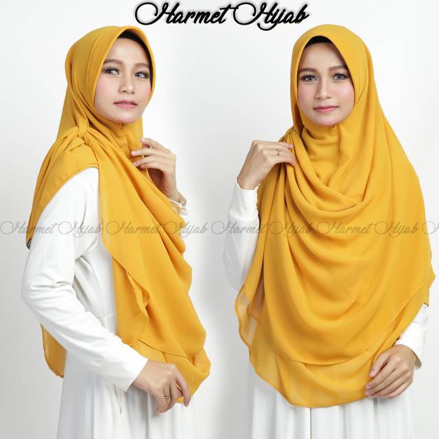 PASMINA KERUDUNG HIJAB PASHMINA INSTAN  GHANIA CERUTTY BABY DOLL PAD ANTEM DUA LAYER MURAH 2021