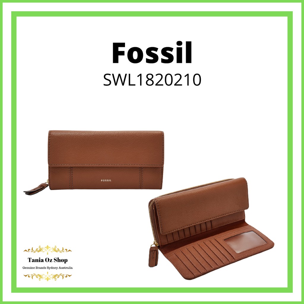 Dompet Fossil Jori RFID Flap Clutch Brown SWL1820210
