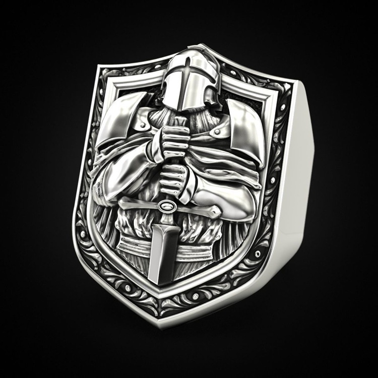 New Paladin Knight Vintage Ring Stainless Steel Men's Aggressive Ring