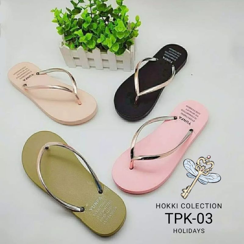 sandal wanita jepit karet import