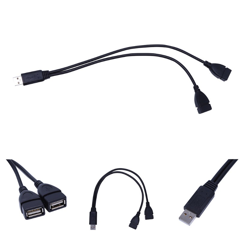 Cre Kabel Extension Splitter Data / Charger Usb 2.0 Tipe A 1 Male Ke 2 Female Bentuk Y