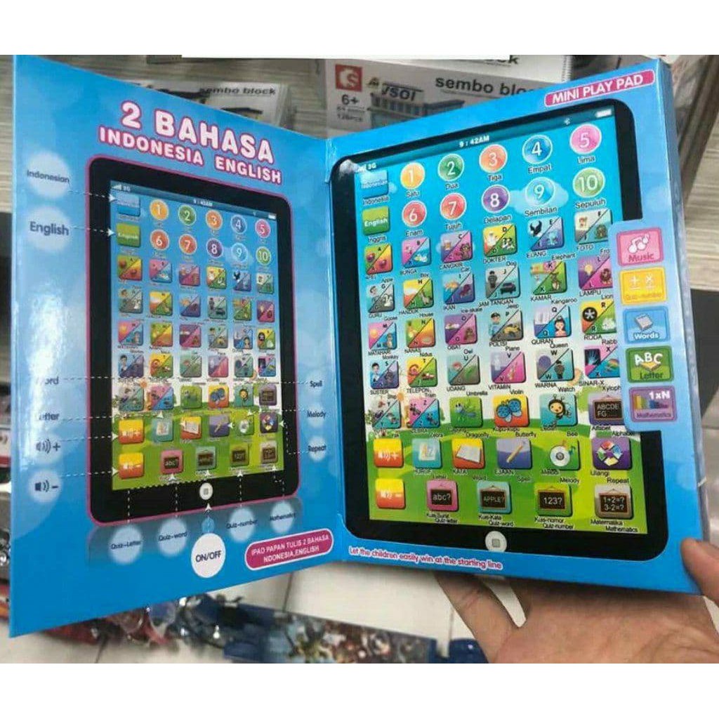 Mini Playpad Edukasi - MAINAN TABLET EDUKASI - 2 BAHASA