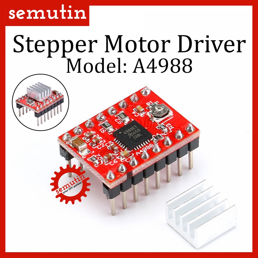 Stepper Motor Driver A4988 / Module with Heatshink Reprap 3D Printer / CNC Board Bipolar 4-wire