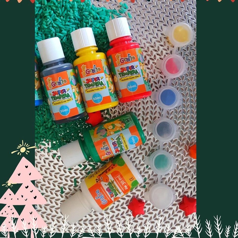 

[KODE 459] GRAFIE Super Tempera 6 Warna @30ml Cat Finger Painting