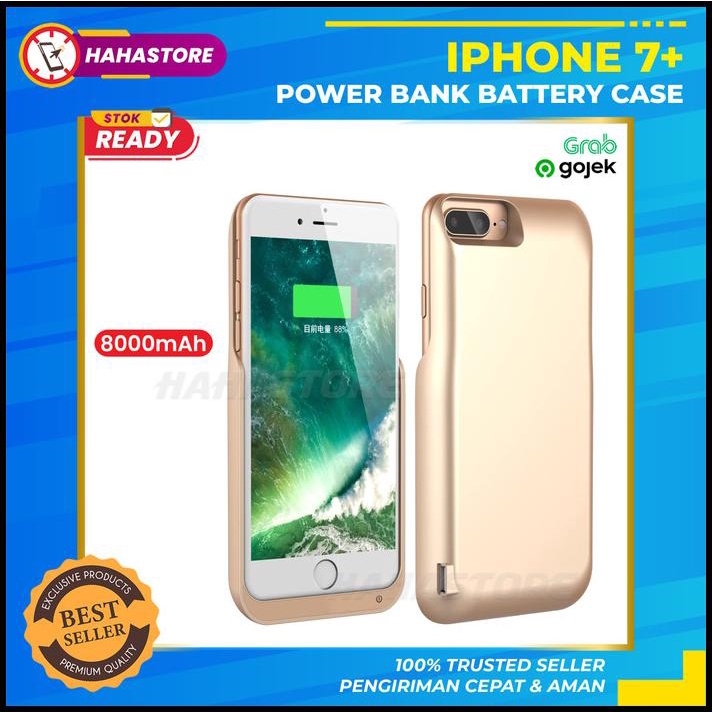 Iphone 7+ Plus 7 + Power Bank Case Soft Cover Casing Battery Charging
