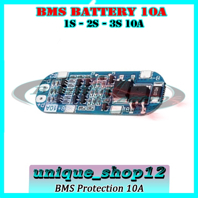 BMS 1s 2s 3s 10A Protectian Board Baterai Lithium 18650