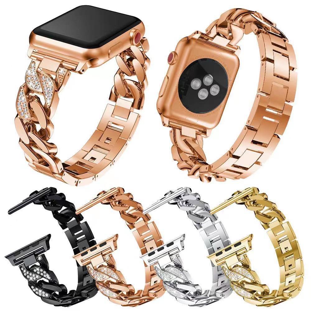 Strap Apple Watch Curb Link Diamond Stainless 38mm/40mm/41mm 42mm/44mm/45mm