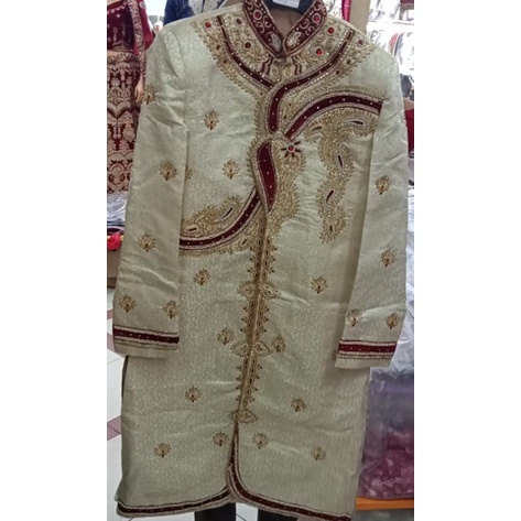 Sherwani Baju Pengantin India Kurta Jas Mewah Bollywood