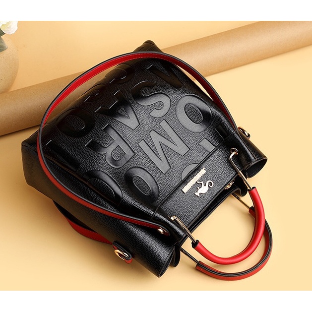 TAS SELEMPANG WANITA PREMIUM KULIT HITAM HANDBAG BAHU CEWEK IMPORT KOREA HILLA TA393B5 BRANDED BATAM