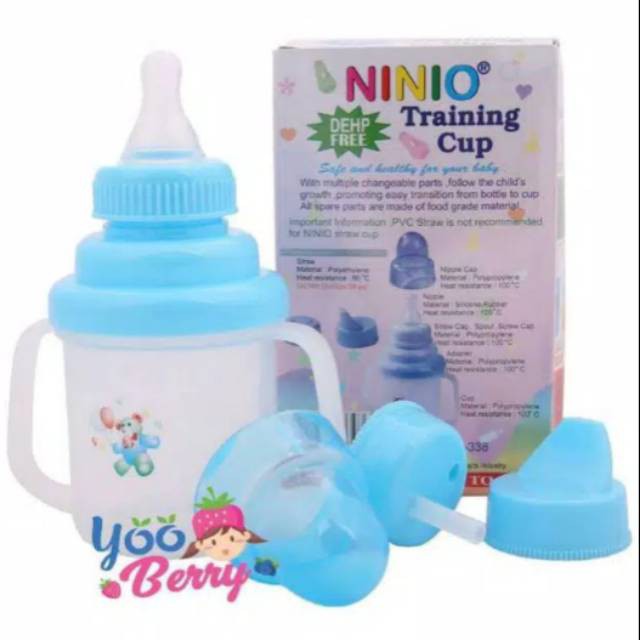 F-338 BOTOL MINUM BAYI TRAINING CUP NINIO 3 IN 1