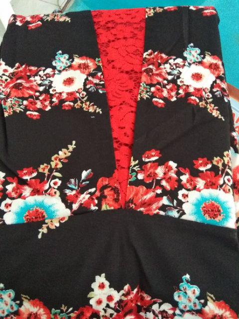 Dress Batik Stretch Combi Brokat M-xl