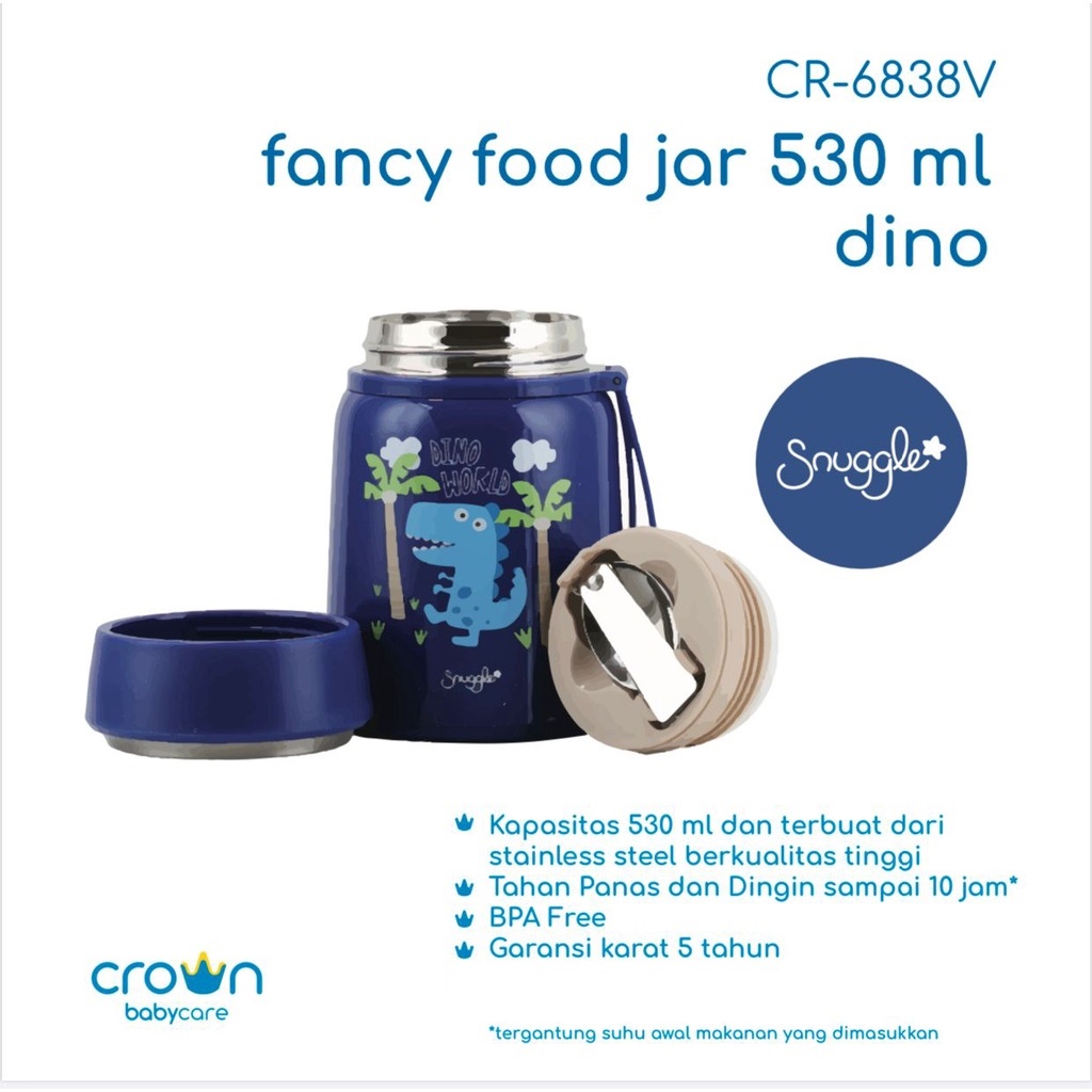 [PROMO FREE KERTAS KADO] Crown Snuggle Fancy Vacuum Jar Thermos Penyimpanan Makanan 530ml