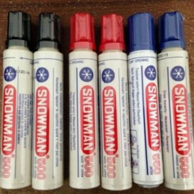 

Spidol snowman jumbo 500 merah hitam biru