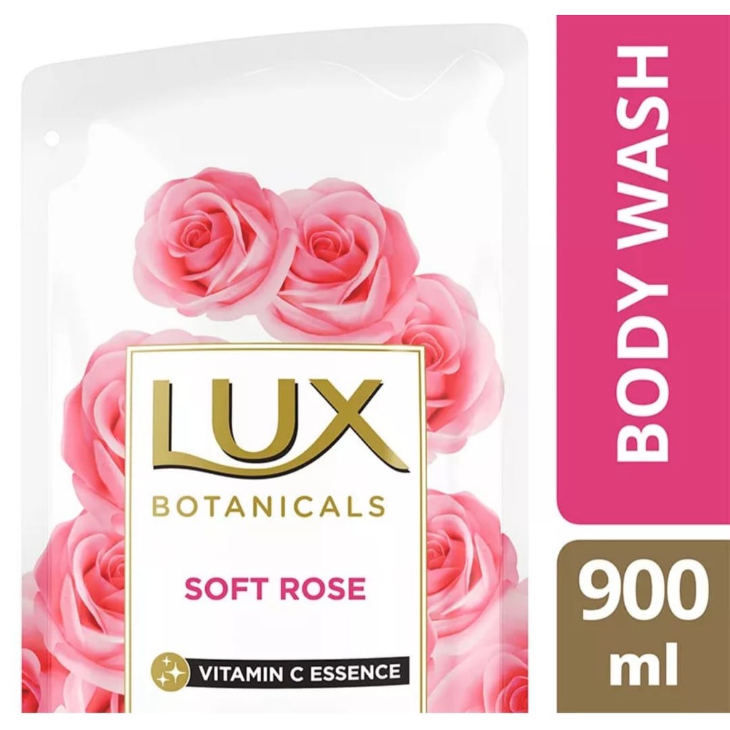 LUX Body Wash Soft Rose Pouch 900ml - sabun mandi - sabun cair - sabun lux soft rose - perawatan tub