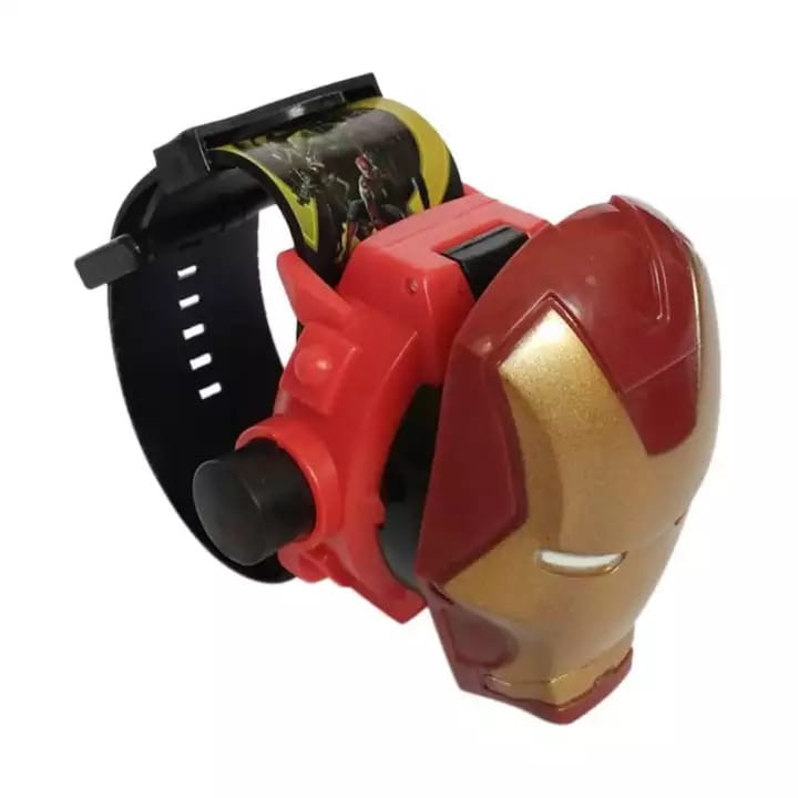 Best Item! JAM TANGAN ANAK LAKI LAKI AVENGERS IRON MAN BLACK PROYEKTOR JUMBO