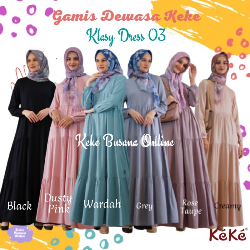 Gamis Dewasa Keke ~ Klasy Dress 03 ~