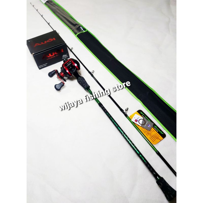 Set Joran BC Daido Green Hell 198 dan Reel Casting Lizard Audi 8.1 : 1