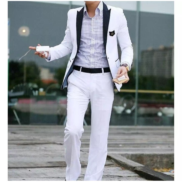 PROMO BLAZER SETELAN PUTIH OREGON WHITE 2IN1 HIGH TWIST ORIGINAL NIKAYU FULL FURING