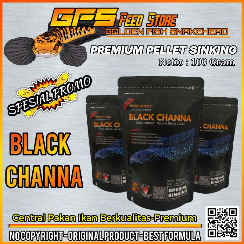 Pelet Black Channa Spesial Sinking 100 Gram-Original Gfs